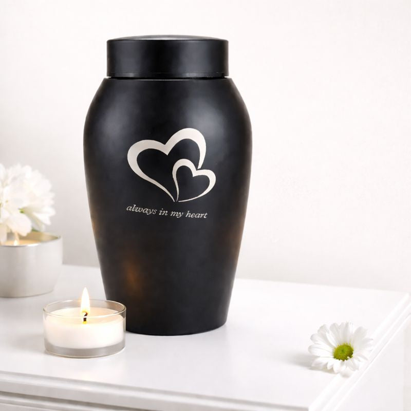 Urn Black - Stainless Steel 250 ML - Always in my heart