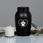 Urn - 500 ML - Zwart - Hart met Pootafdruk