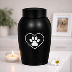 Urn - 500 ML - Zwart - Hart met Pootafdruk