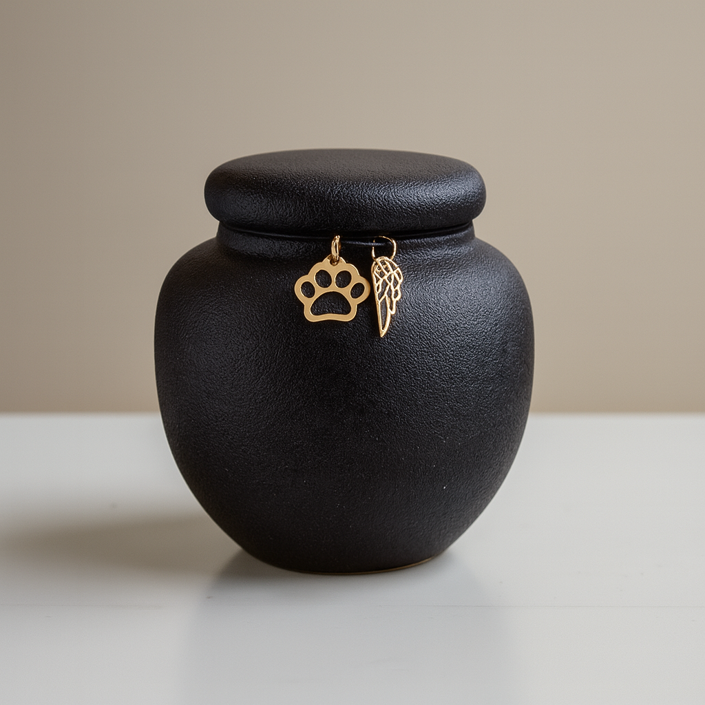 Mini urn - 100 ML - Zwart - Met Hangertjes