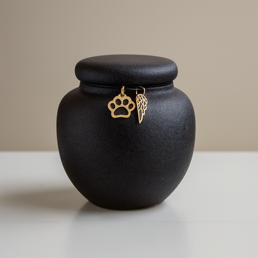 Mini urn - 100 ML - Zwart - Met Hangertjes