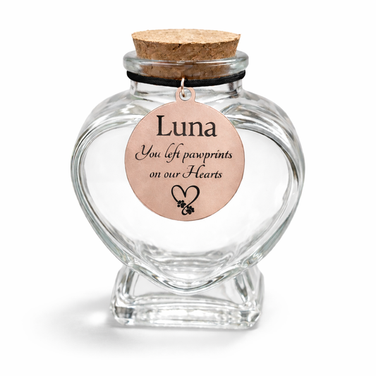 Memorial Flesje - Hanger met naam en tekst