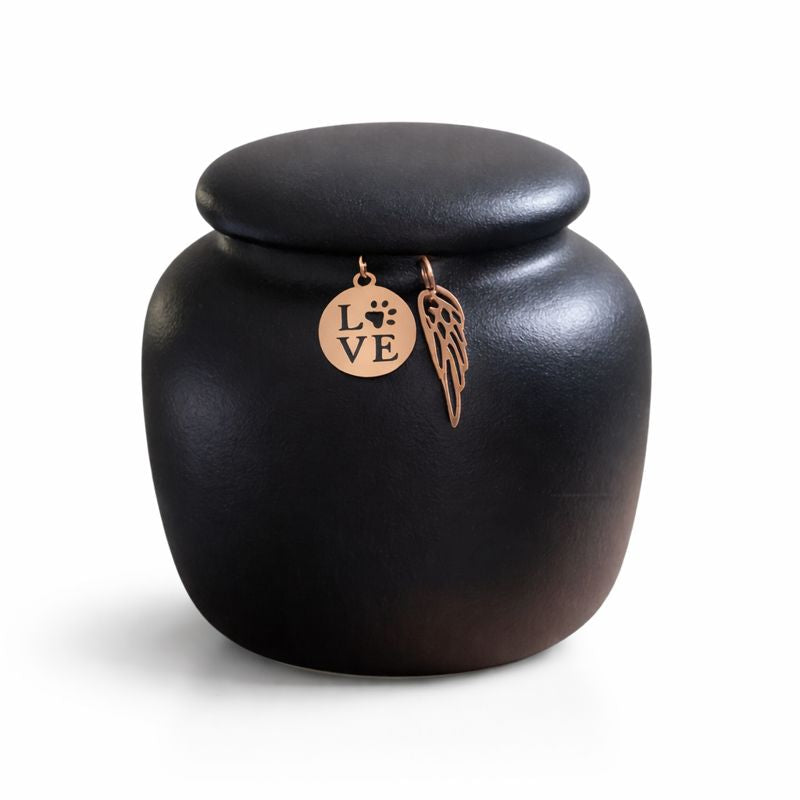 Mini urn with keepsake pendants - 7 x H 7 cm