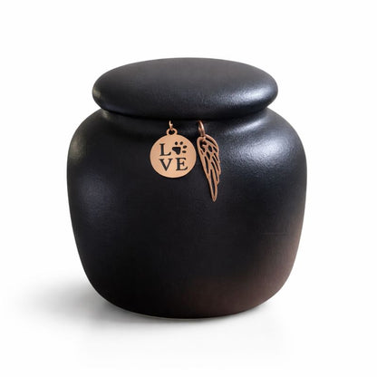 Mini urn with keepsake pendants - 7 x H 7 cm