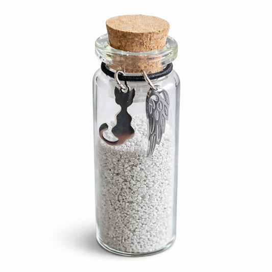 Memorial bottle - Cat - Silver and Gold 
