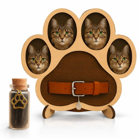 Pootvormige fotolijst met halsbandhouder met Asbuisje