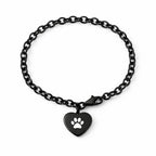 Ash bracelet - Paw print - Silver and Black 