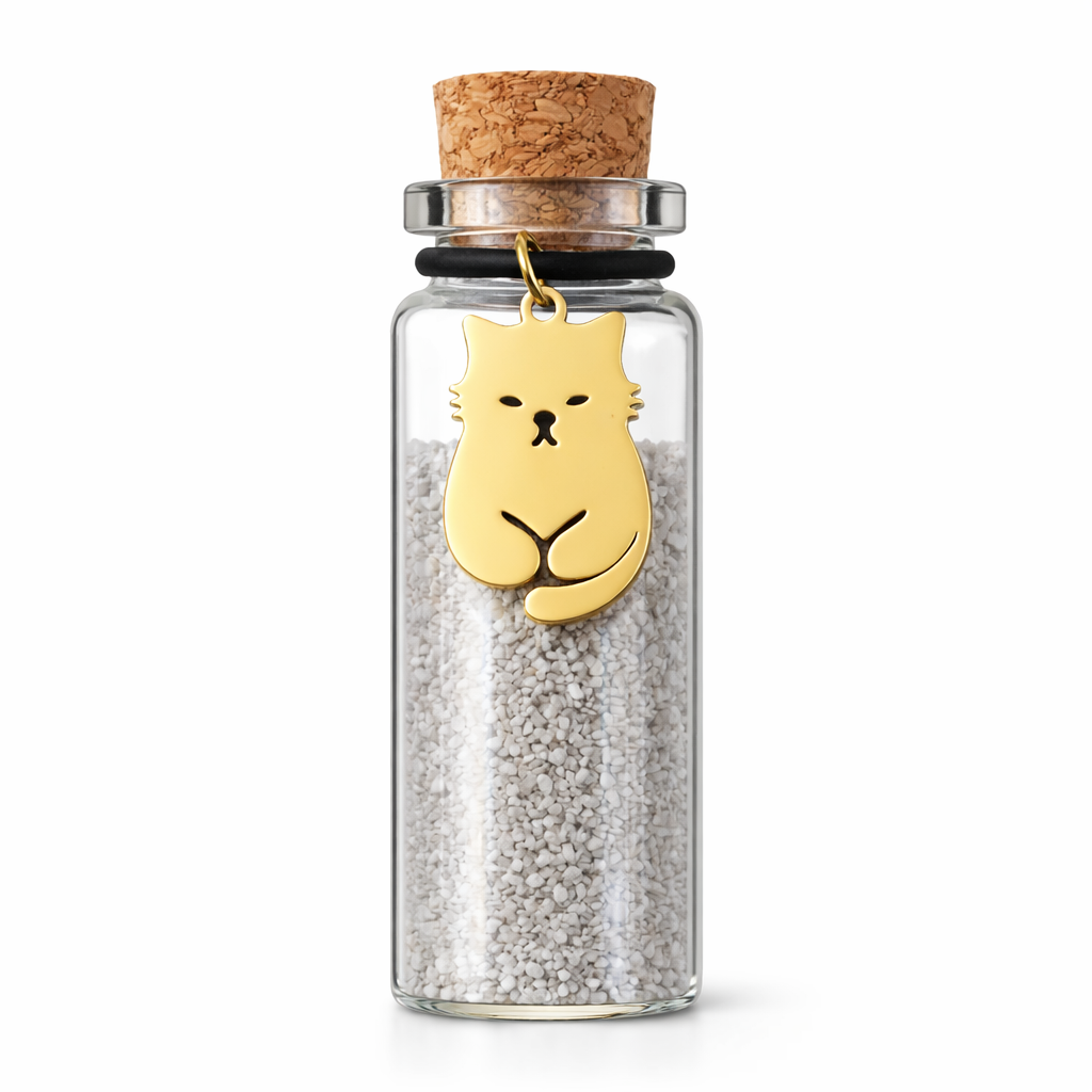 Memorial Flesje - Kat - Goud en Zilver