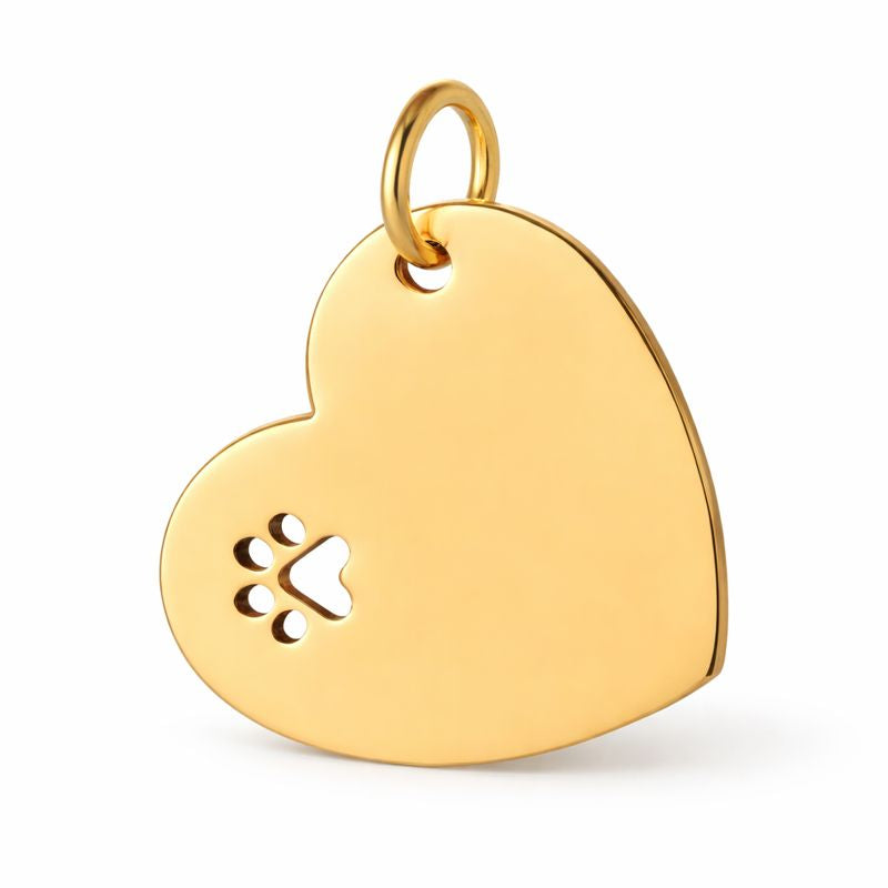 Hanger met gravure - Hart met pootafdruk