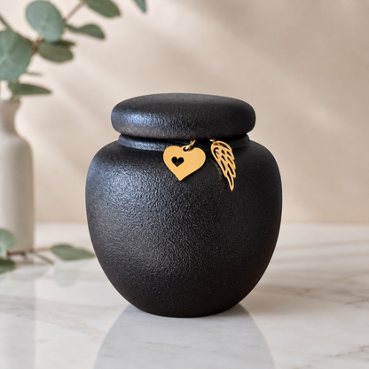 Mini urn with keepsake pendants - 7 x H 7 cm