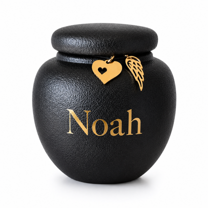 Mini urn with keepsake pendants - 7 x H 7 cm