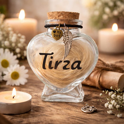 Memorial Flesje met Naam -  Hond -  Uitvoering naar eigen keuze