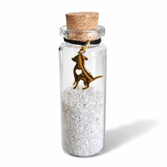 Memorial bottle - Dog - Gold 