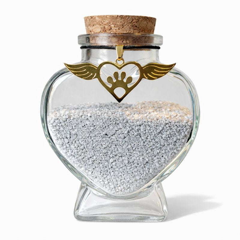 Memorial bottle - Heart with angel wings