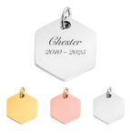 Hanger met gravure - Hexagon
