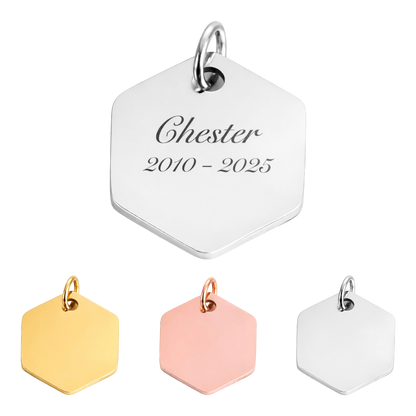 Hanger met gravure - Hexagon