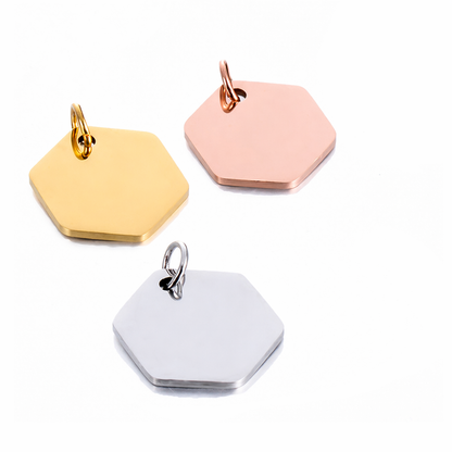 Hanger met gravure - Hexagon
