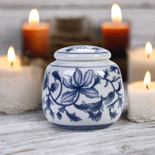 Mini Urn voor Huisdier - Delfts Blauw– Een liefdevolle herinnering aan jouw huisdier - Mini urn voor hond of kat - Urn - In memoriam - Urn kat - Urn hond - Huisdier Urn
