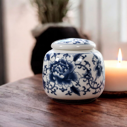 Mini Urn voor Huisdier - Delfts Blauw– Een liefdevolle herinnering aan jouw huisdier - Mini urn voor hond of kat - Urn - In memoriam - Urn kat - Urn hond - Huisdier Urn - 200 ML
