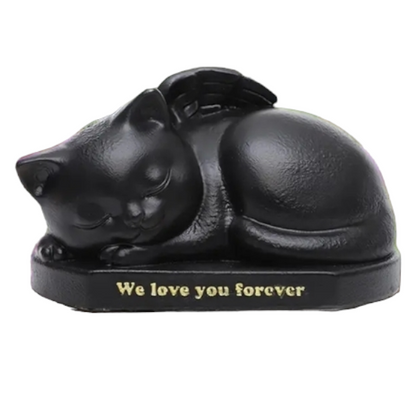 Urn for cat - Sleeping Kitty - Black