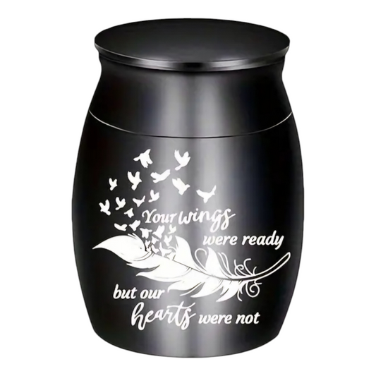 Honden urn - Katten urn - Mini urn - 3 x H 4 cm - RVS - Zwart - De laatste aai - Blijvende herinnering kat of hond - Bewaren as of plukjes vacht huisdier - Moderne urn - Urn Hond - Crematie urn - As urn - Huisdieren urn - Urn kat
