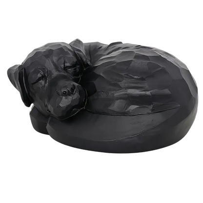 Honden Urn - Zwarte Honden Urn – Slapend Hondje - Een Bijzondere Herinnering aan Jouw Hond - Urn voor Hond - Herdenkingsurn voor Hond - Crematie Urn voor Honden – Duurzame As Urn
