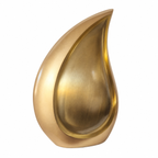 De laatste aai gouden druppel urn van geborsteld aluminium voor huisdieren met een luxe en stijlvolle uitstraling.