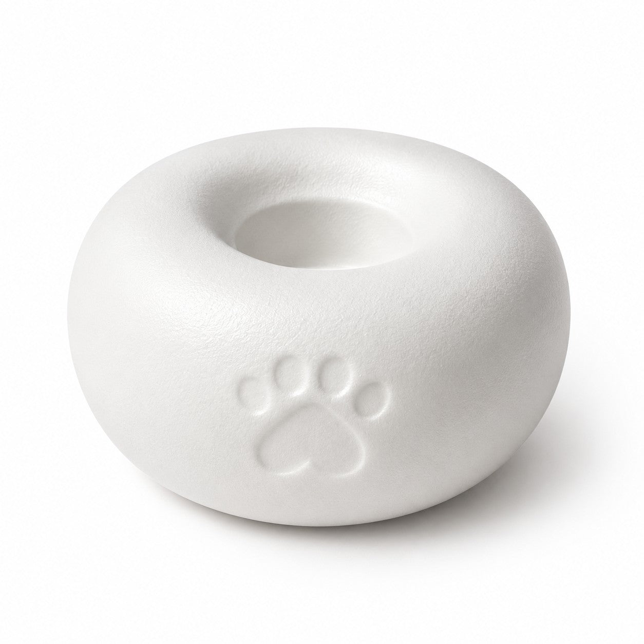 Witte keramische De laatste aai dierenurn met pootafdruk en houder voor een waxinelichtje