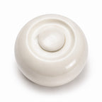 Ronde urn hond of kat in beige met waxinelichthouder en pootafdruk