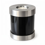 De laatste aai zwarte aluminium urn voor huisdieren met waxinelichthouder en zilveren accenten