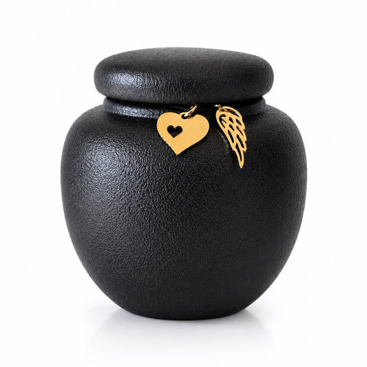Mini urn with keepsake pendants - 7 x H 7 cm