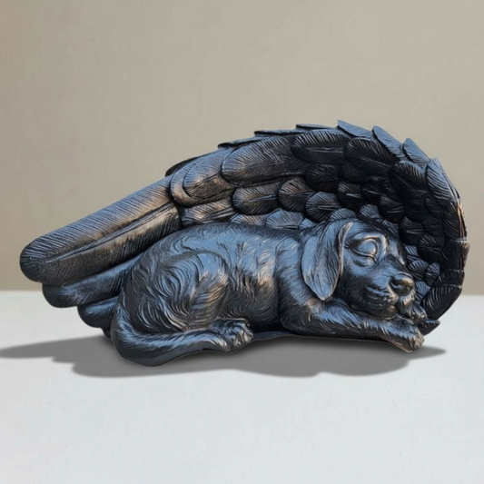 Urn Dog - Sleeping Dog with Angel Wings