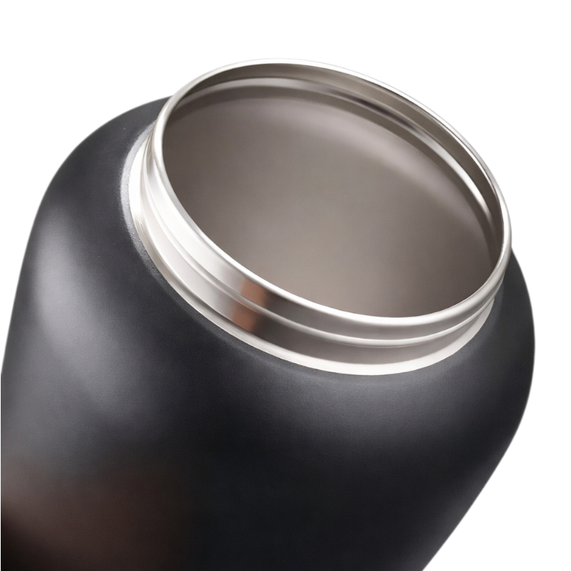 Zwarte dierenurn met schroefdeksel voor veilige bewaring van as