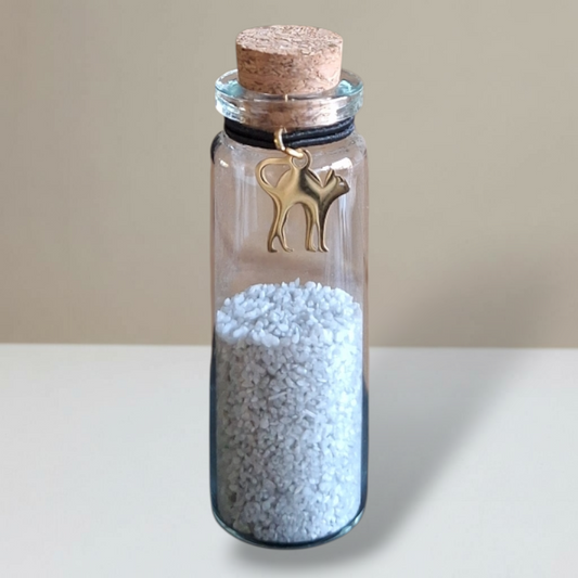 Memorial Flesje - Kat - Zilver en Goud