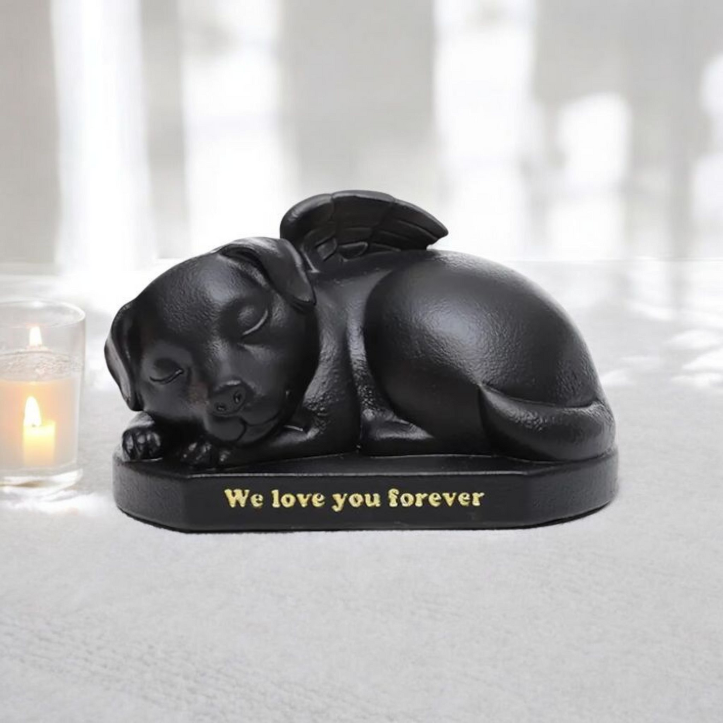 Urn Hond - Slapend Hondje - Zwart