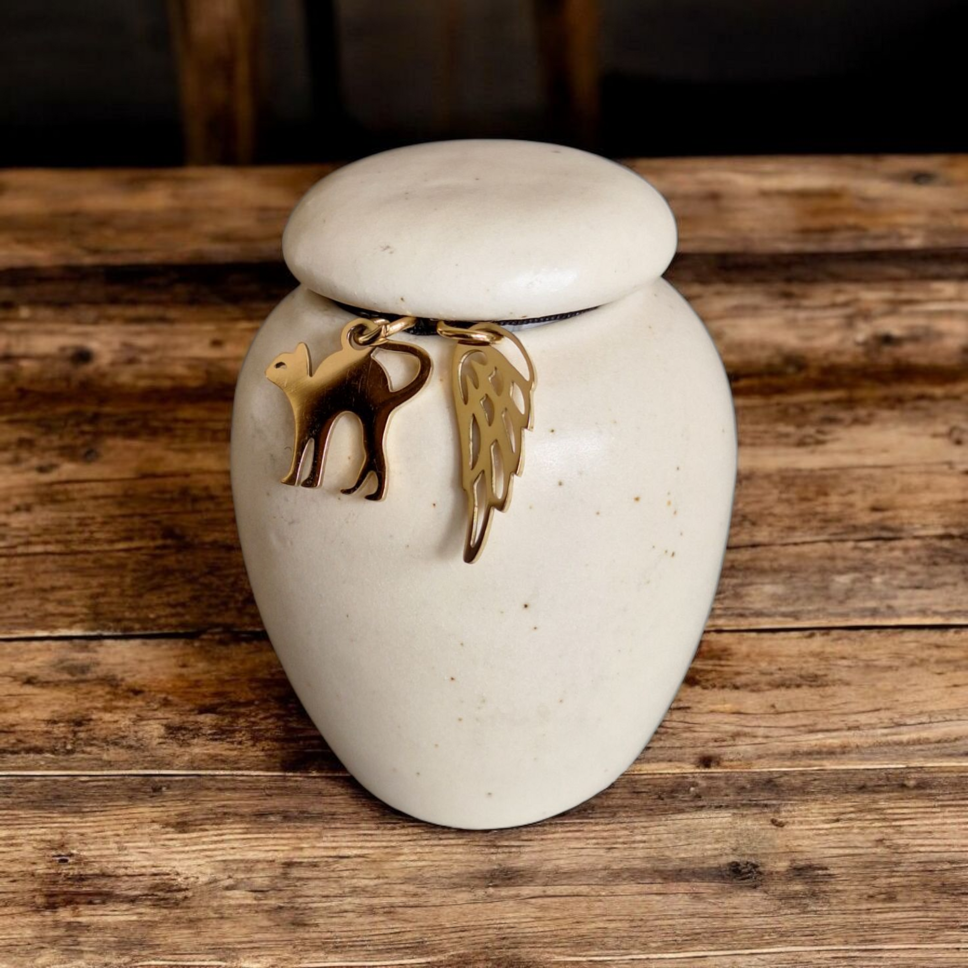 Mini urn met keepsake hangertjes voor Kat of Hond