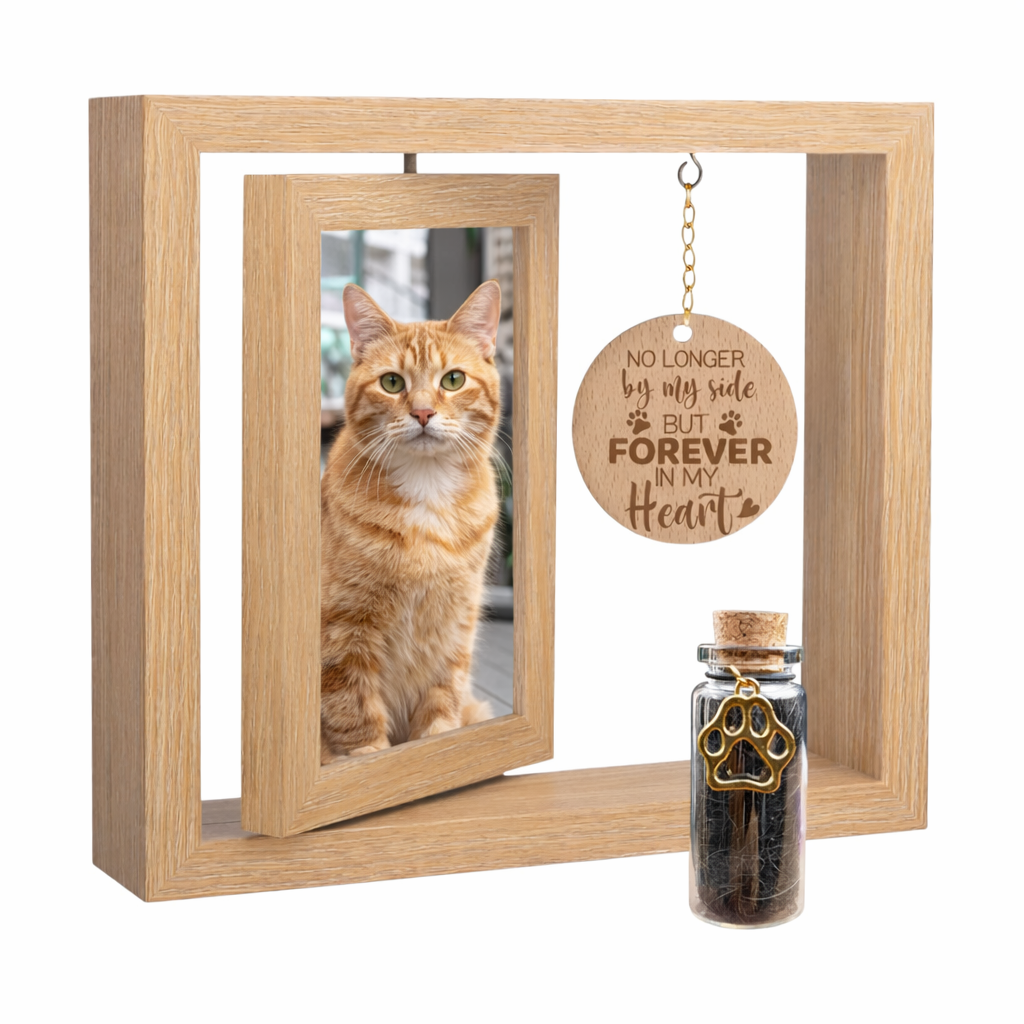 Herdenkingsfotolijst met Asbuisje - Kat