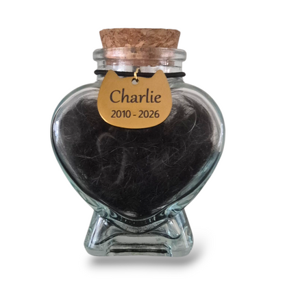 Memorial flesje - Kat – Gegraveerde hanger