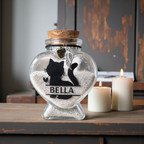 Gepersonaliseerd memorial flesje kat - detailfoto