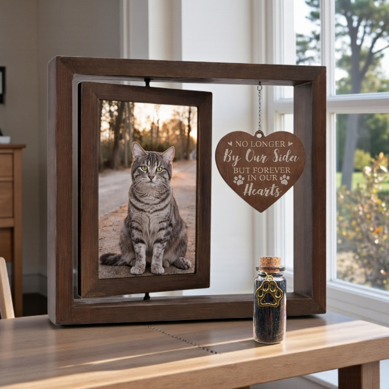 Herdenkingsfotolijst met Asbuisje - Kat