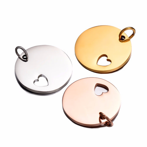 Hanger met gravure - Rond met hartje
