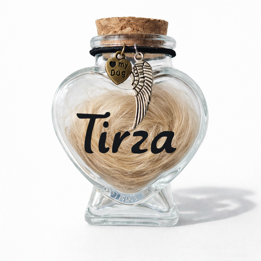Memorial Flesje met Naam -  Hond -  Uitvoering naar eigen keuze