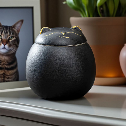 Mini-urn in de vorm van een katje 