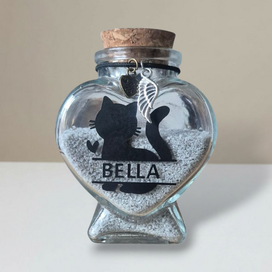 Memorial Flesje met Naam - Kat