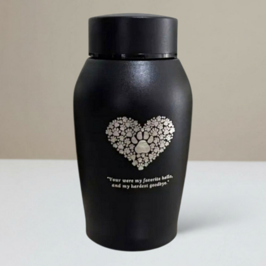 Urn - 250 ML - Zwart - Favorite hello hardest goodbye