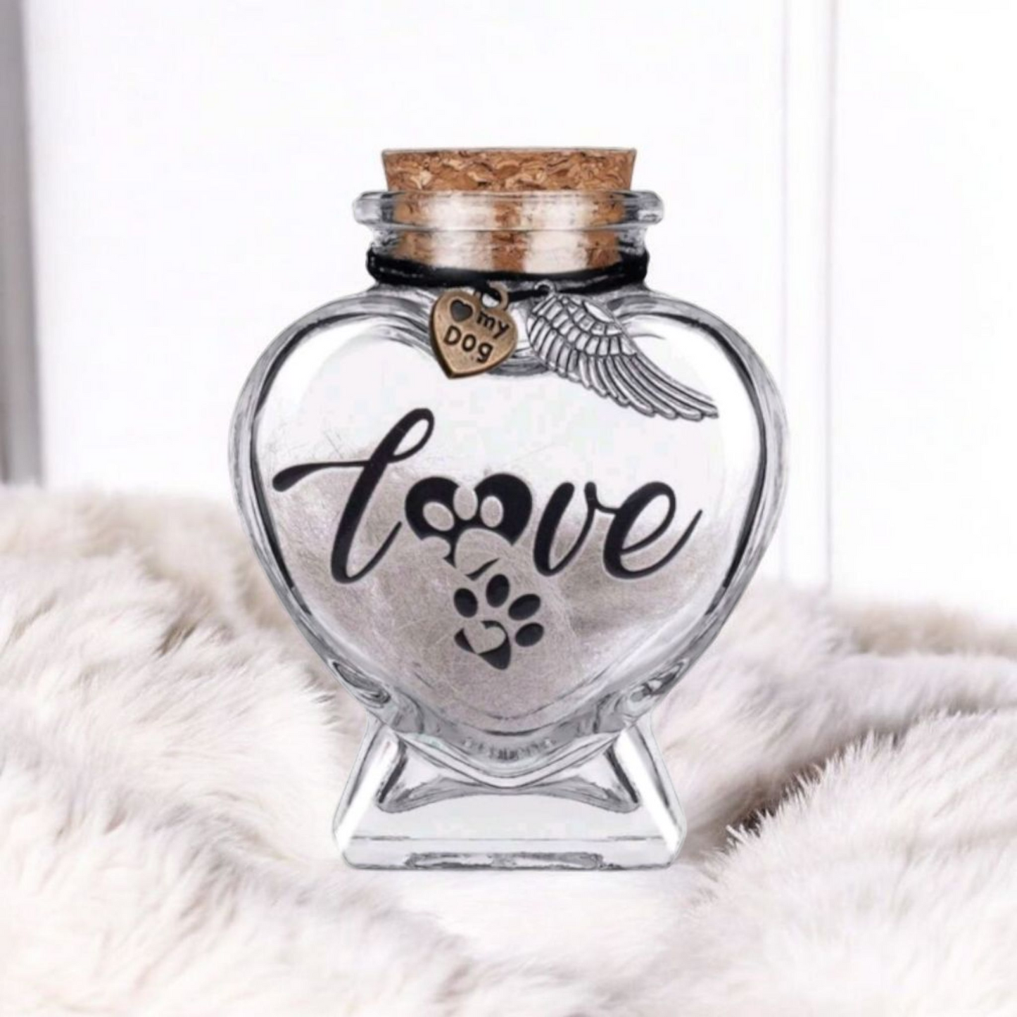 Memorial flesje - Love - Kat - 8 cm