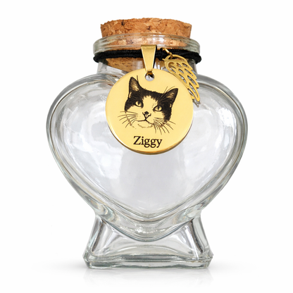 Memorial flesje - Hanger met foto of pootafdrukje