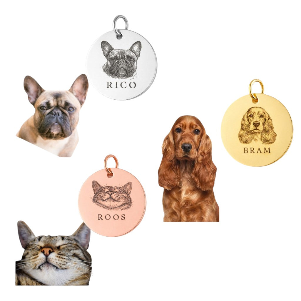 Memorial flesje - Hanger met foto of pootafdrukje