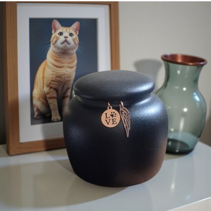 Mini urn with keepsake pendants - 7 x H 7 cm