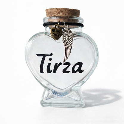 Memorial Flesje met Naam -  Hond -  Uitvoering naar eigen keuze